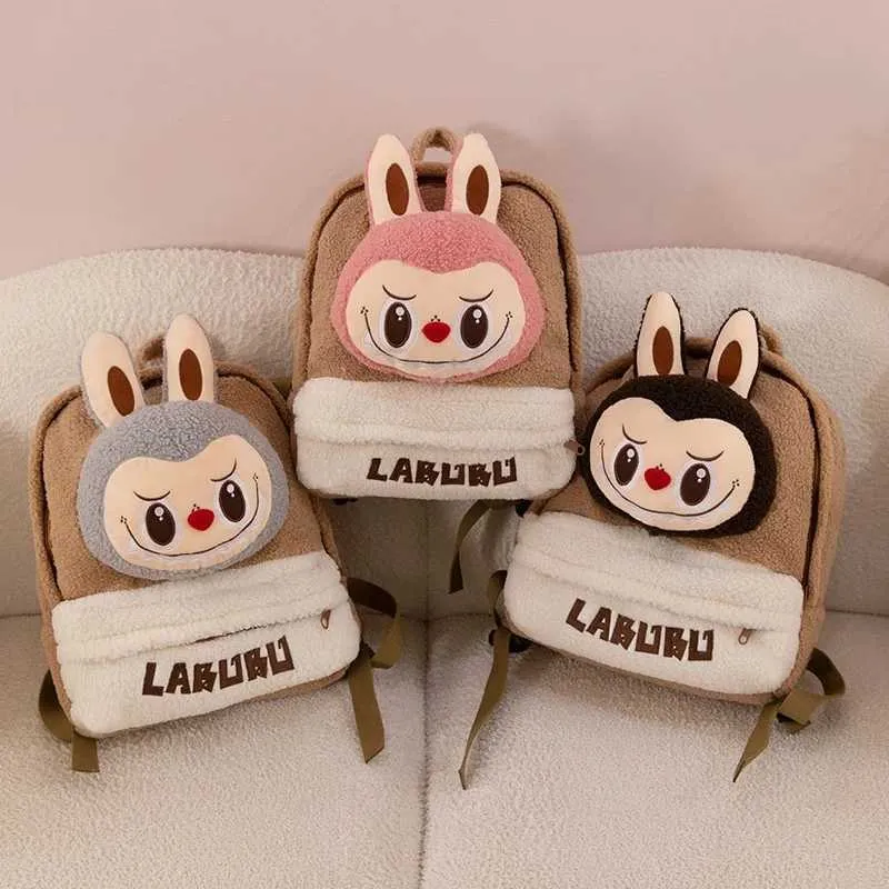 Labubu Animal Plush Backpack Cute Cartoon Cashmere Bag  display picture 3