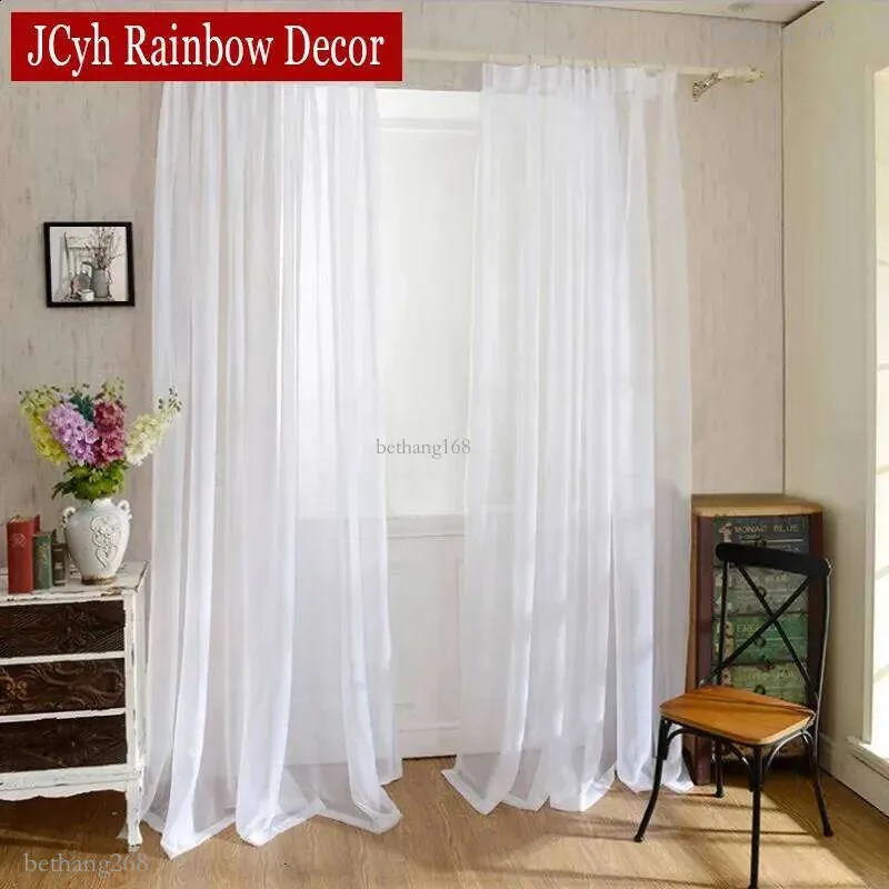 Modern White Sheer Curtains: Elegant & Light Filtering Tulle For Living ...
