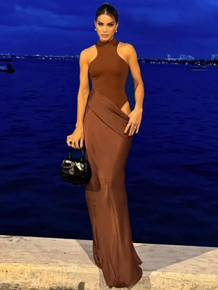 reyna sequin halter maxi dress Ramy Brook Reyna Sequined Chevron Maxi Dress – Stealing Underwear main image 1