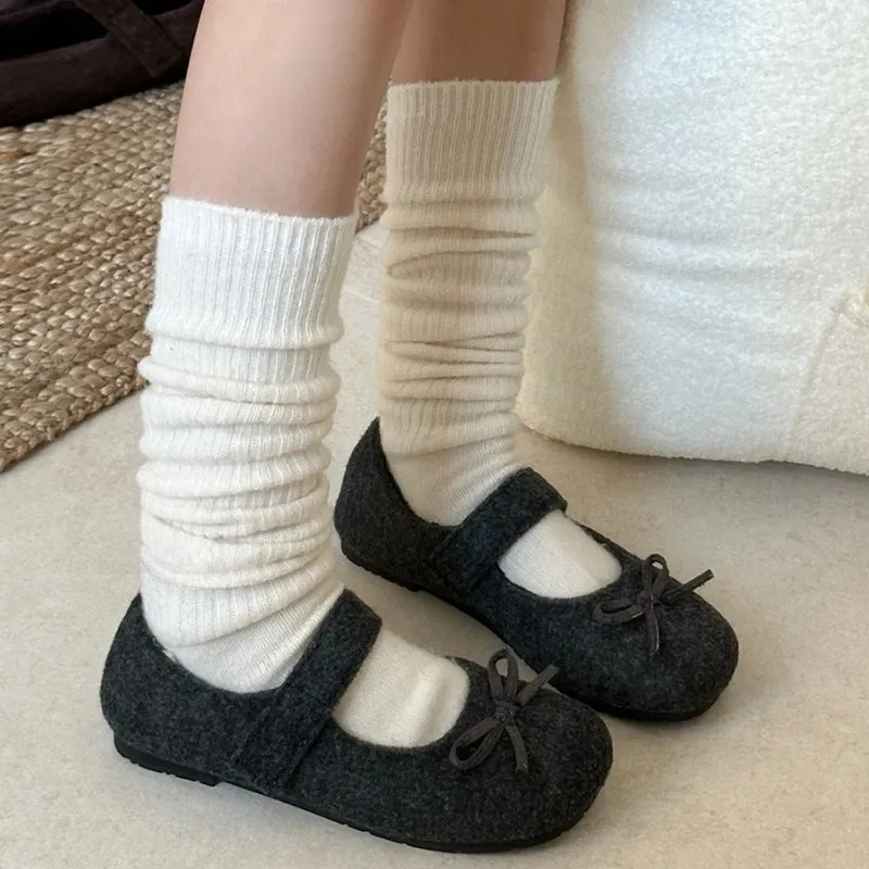 Scarpe basse da donna autunnali in tessuto di lana, alla moda, comode e calde, in cotone e pelliccia, per esterni 251121_voghion.com