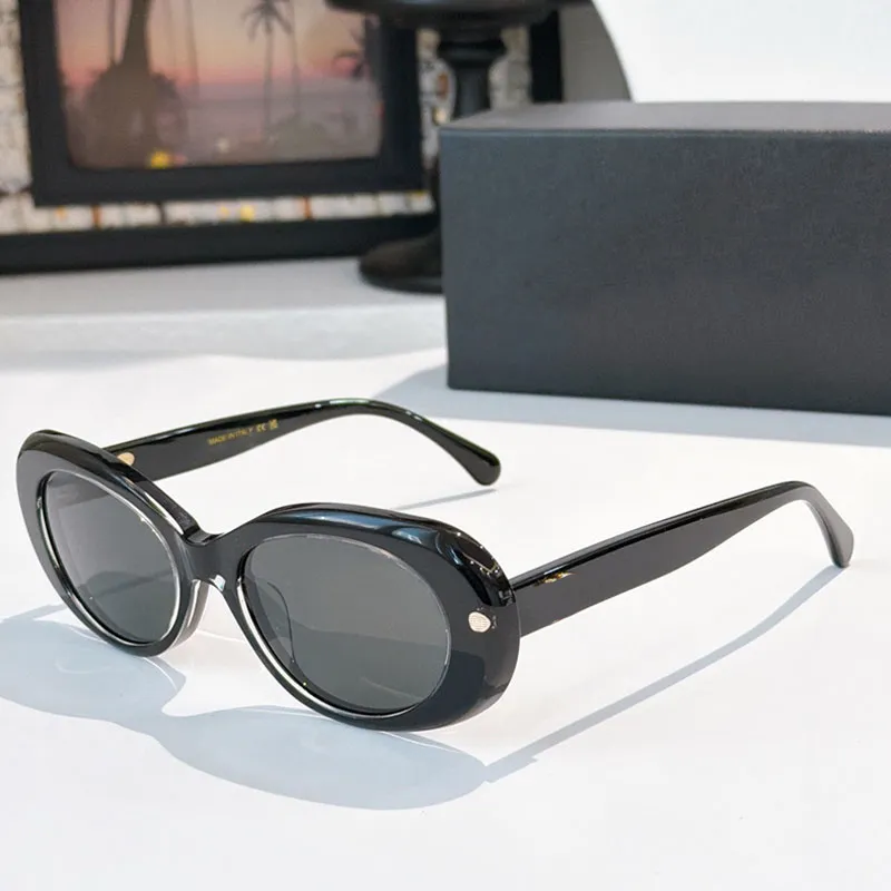 Oval Acetate Frame Sunglasses for Women with Polarized Resin  display picture 2