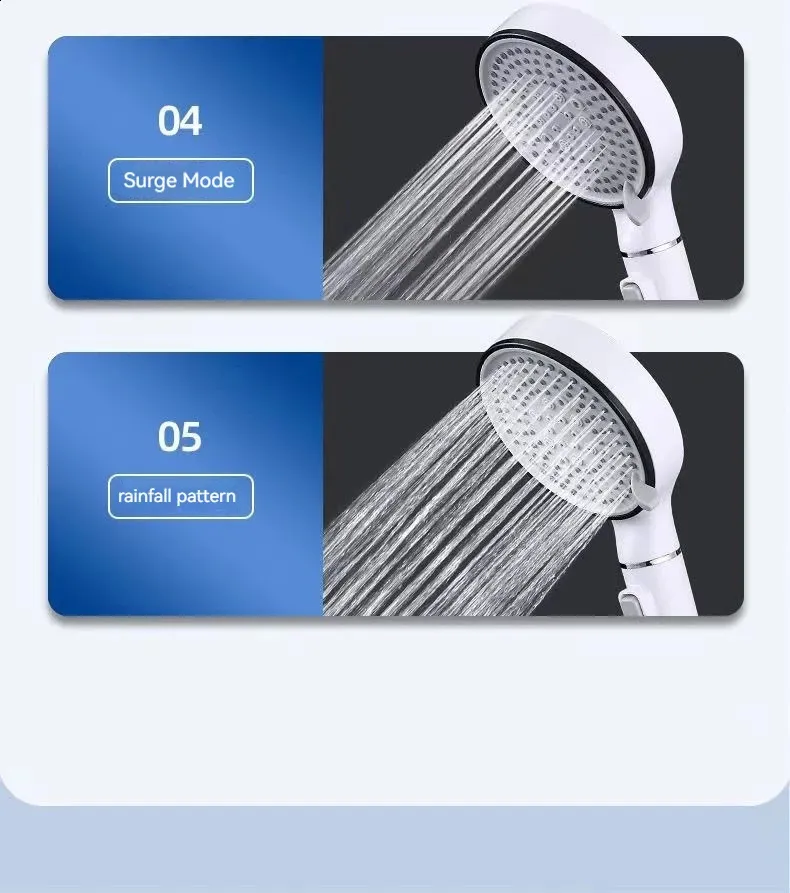 Calcium Sulfite Filter Head 5-speed High-pressure Shower Set Multifunctional Purification Bathroom Accessories 250422_voghion.com