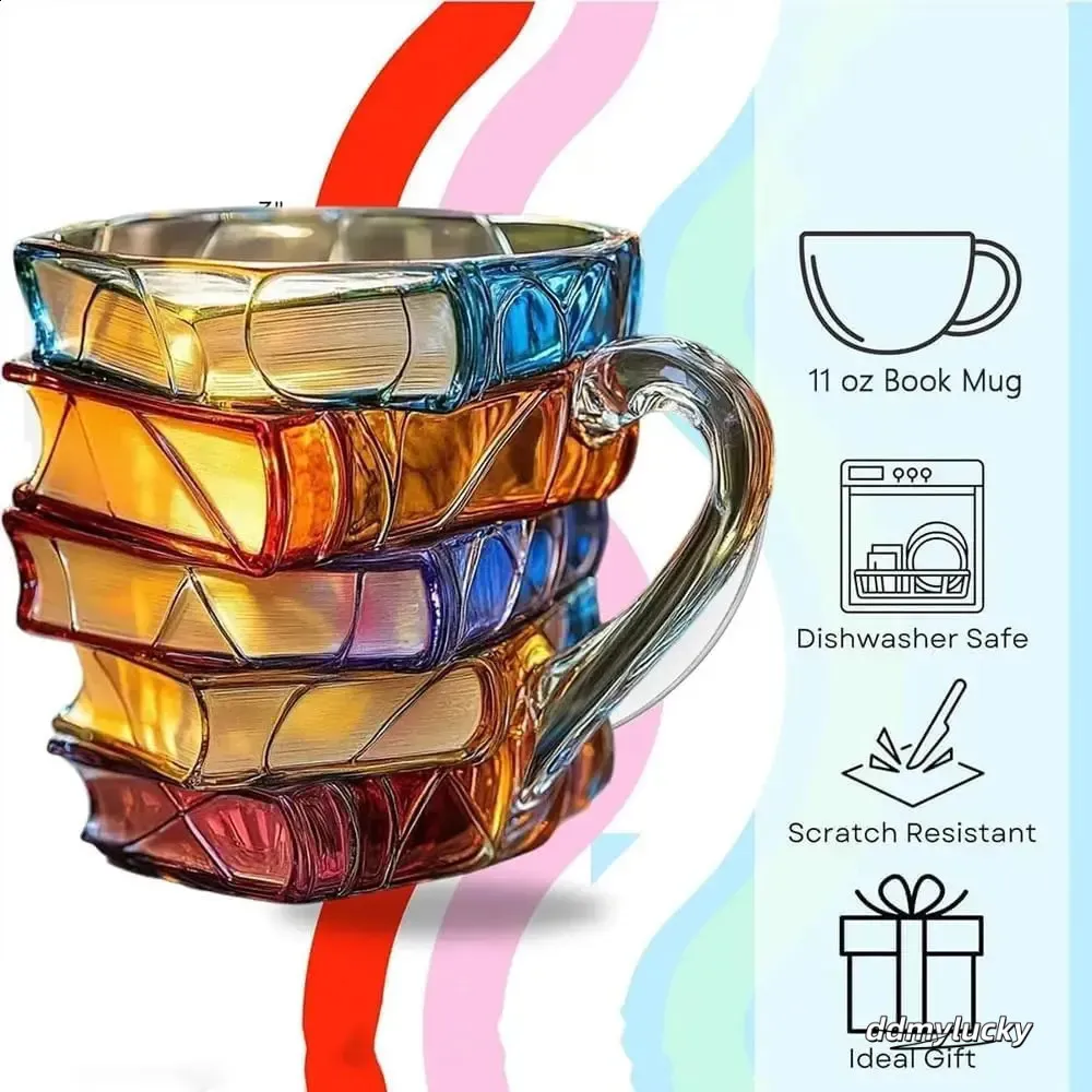 D Bemalte Buchtasse – Kaffeetasse Aus Glas Für Leser... Von 21,81 €