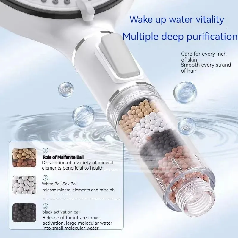 Calcium Sulfite Filter Head 5-speed High-pressure Shower Set Multifunctional Purification Bathroom Accessories 250422_voghion.com