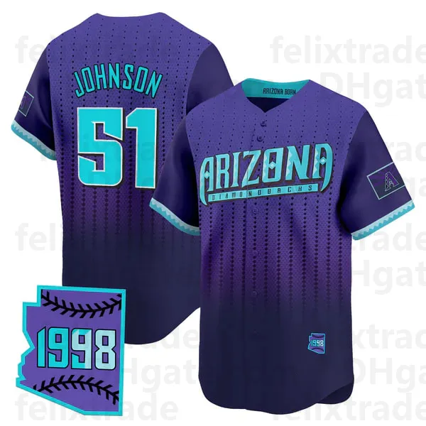 thumbnail image 2 of 2025 City Connect Corbin Carroll Arizona Diamondbacks Jersey – Custom MLB Purple 2 of 4