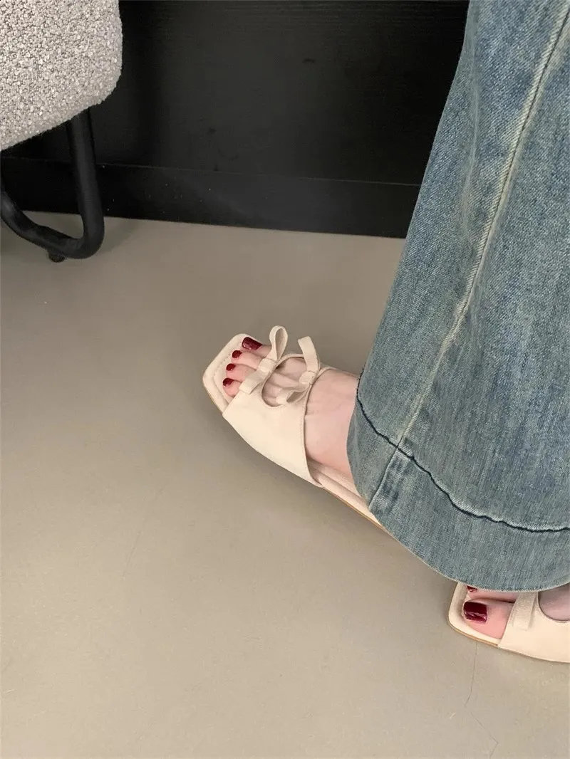 Elegant Women's Summer Beach Sandals With Bow Detail Comfortable_voghion.com