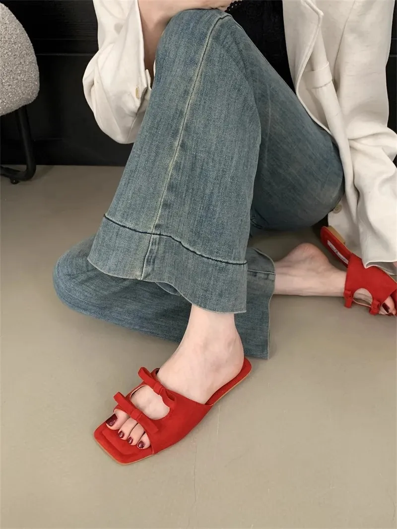 Elegant Women's Summer Beach Sandals With Bow Detail Comfortable_voghion.com