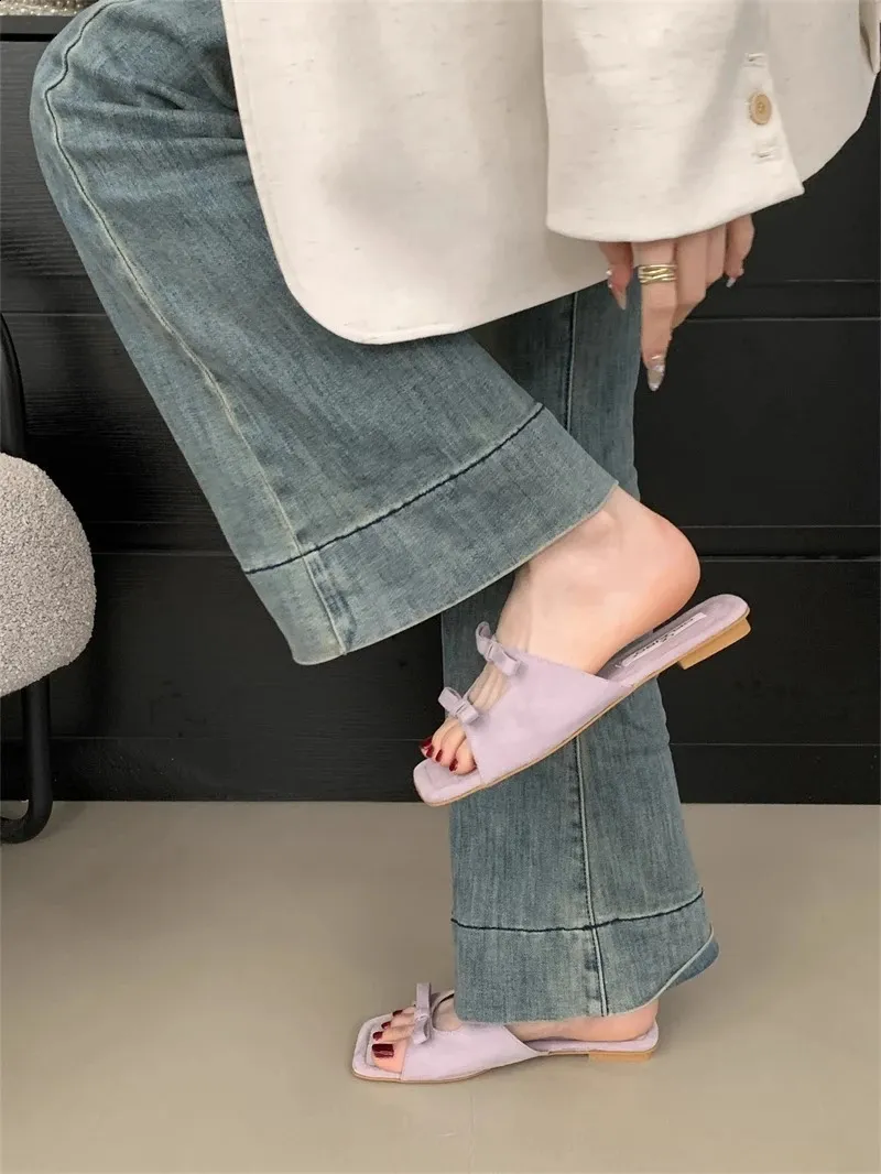 Elegant Women's Summer Beach Sandals With Bow Detail Comfortable_voghion.com