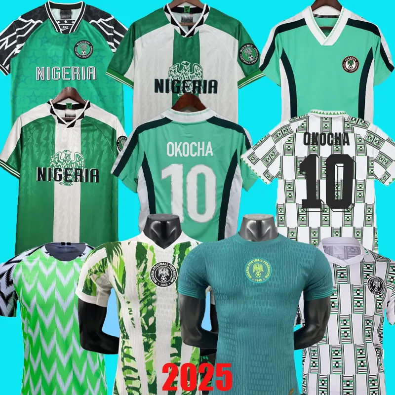 Nigeria 1994 Away Retro Soccer Jersey – Okocha Replica, Multi-Color, Men's Shirt