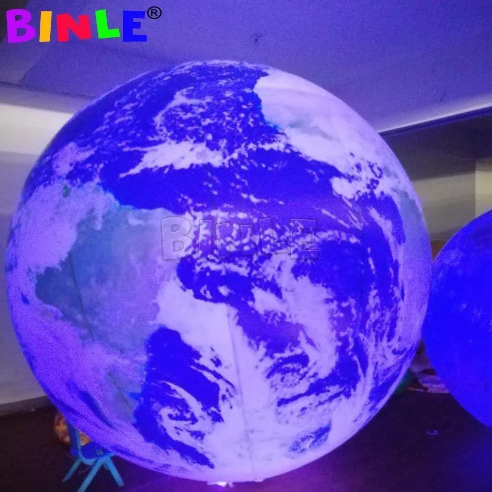 Giant Inflatable Earth Globe Balloon With Colorful LED Lights 20ft ...