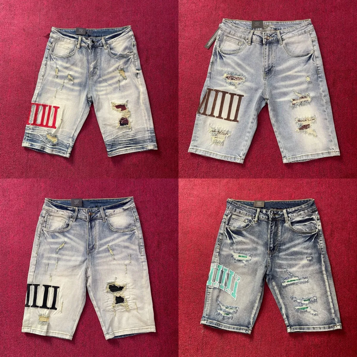 Generisch 2025 jongens jeansshort rechte jeans shorts voor jongens