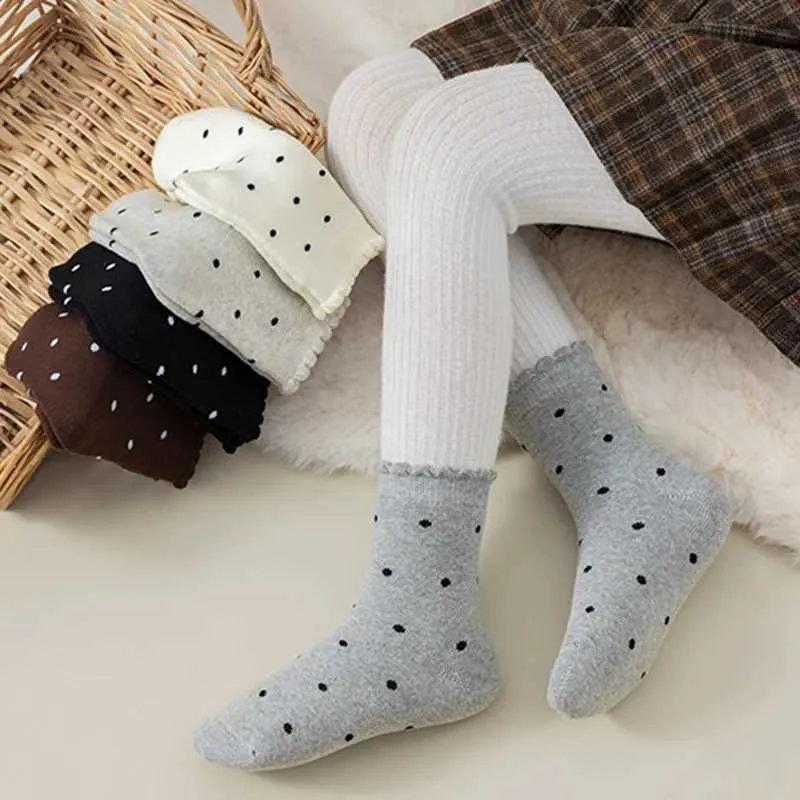 Five pairs of unisex winter thickened looped nylon socks with black and ...