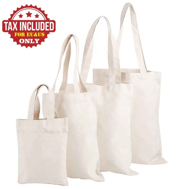 Wholesale Sublimation Canvas Tote Bags Blank Cotton Totes With