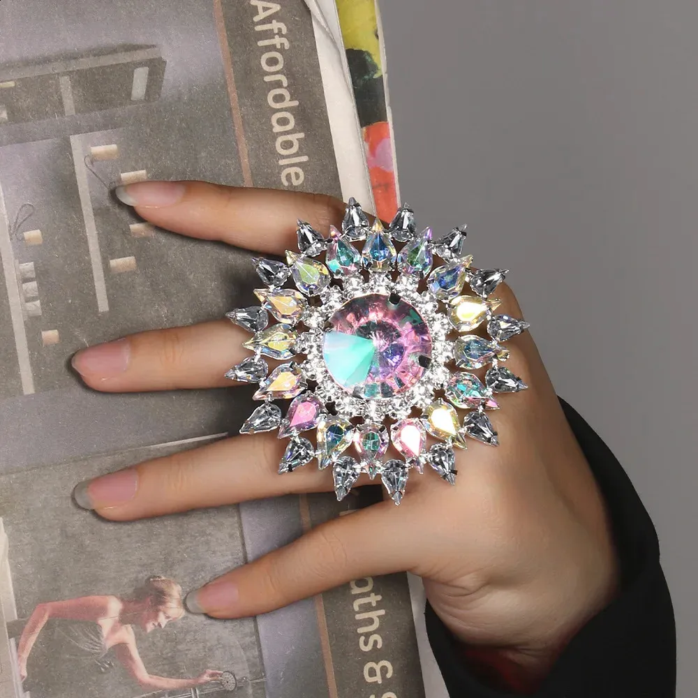 Stonefans Exaggerated Large Rings Women Fashion Y2k Geometric Party ...