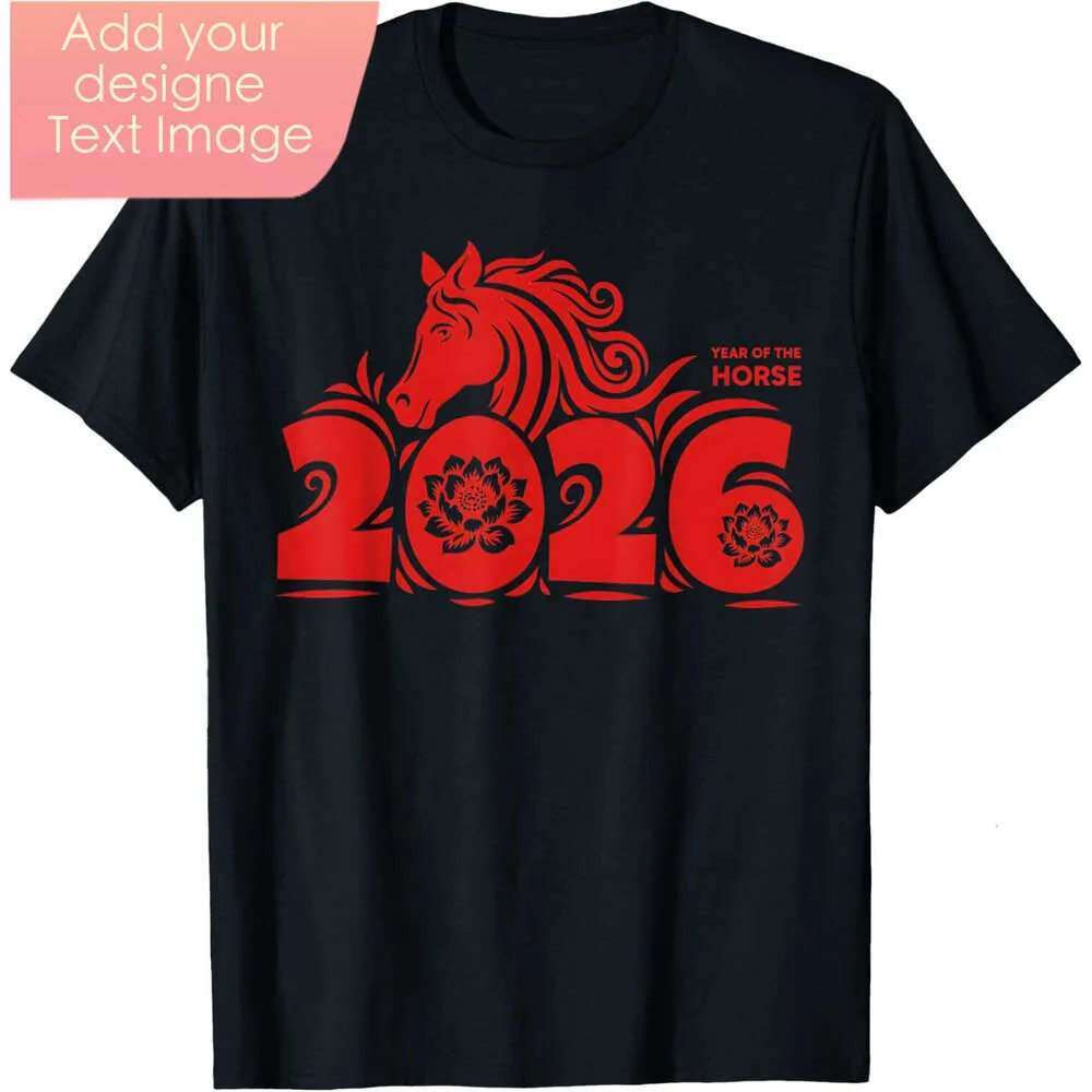 Wholesale Of The Horse Chinese New Year 2026 T Shirts Cotton Graphic ...
