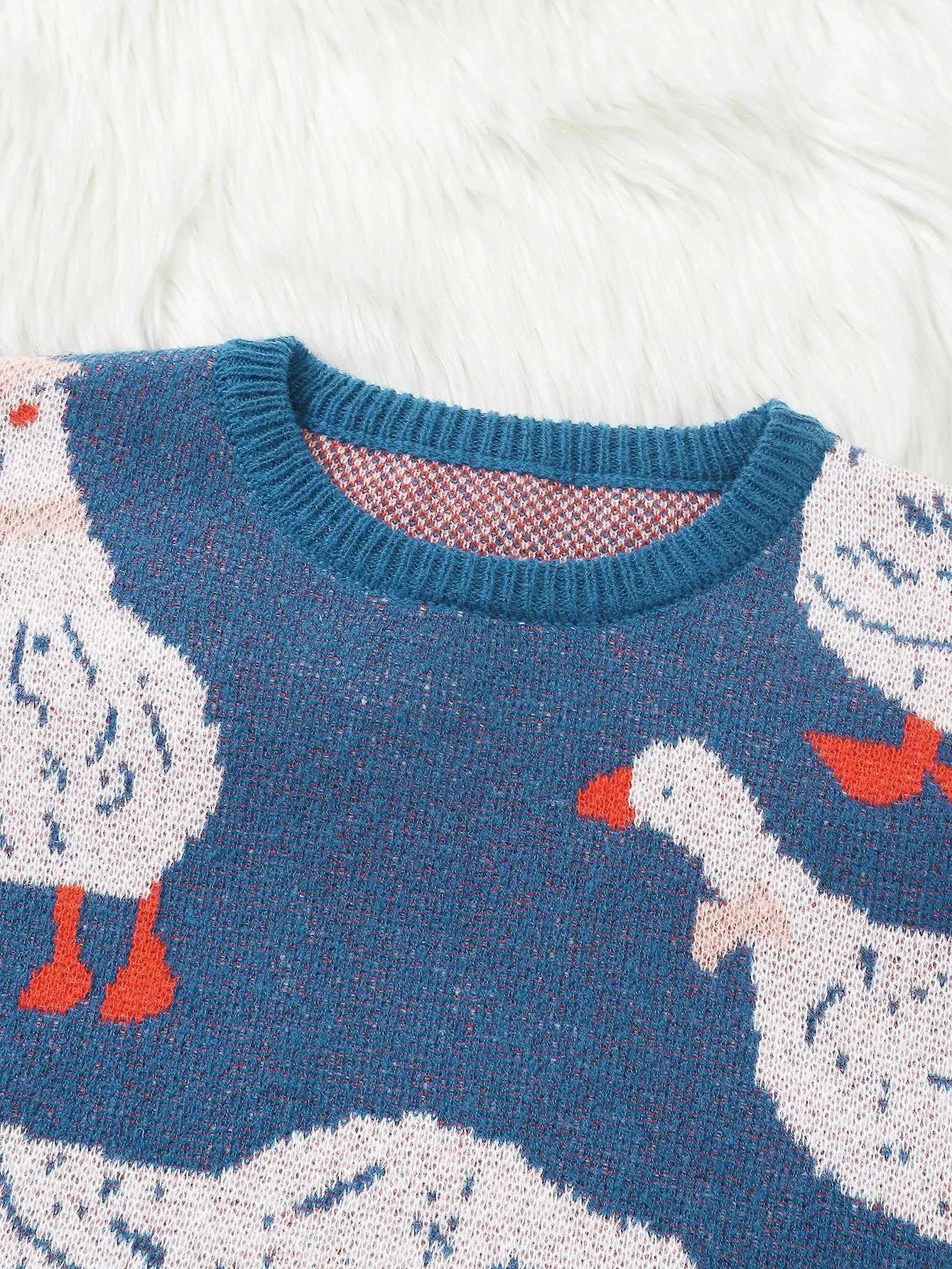 X251125 Mens Pullover Sweater Duck Jacquard Knit ... From 