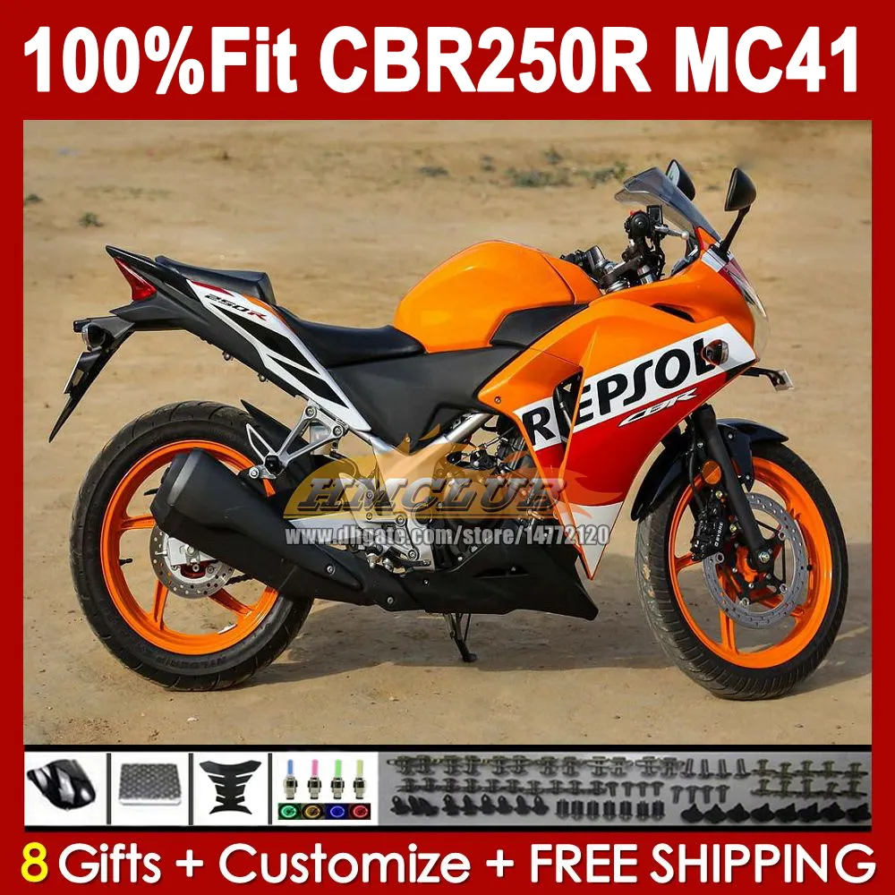 Injection Mold Glossy Orange Fairing Bodywork Kit Compatible With