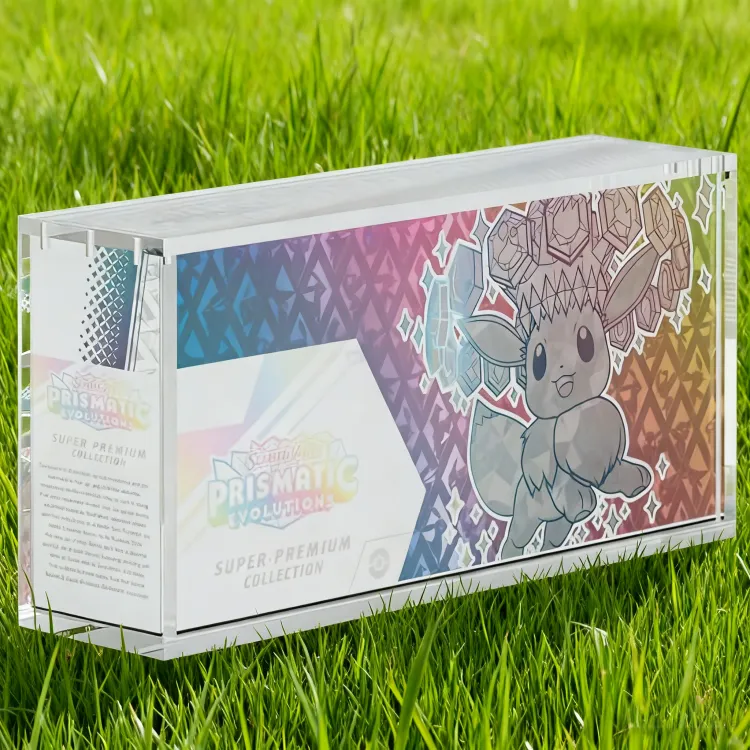 prismatic evolution booster box case Pokemon Evolutions Bundle (25 Bundles per Case) 763 Collectibles Friends Light Up with Stellar Colors WACO Acrylic Display Case With