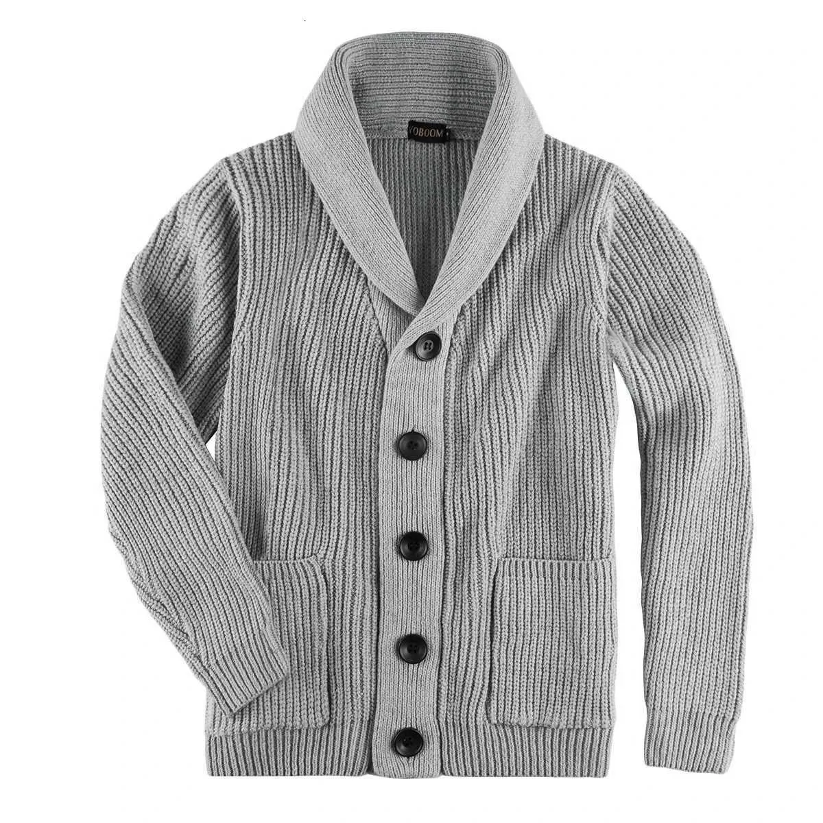 VOBOOM Mens Shawl Collar Cardigan Sweater Ribbed... From Eisirim 