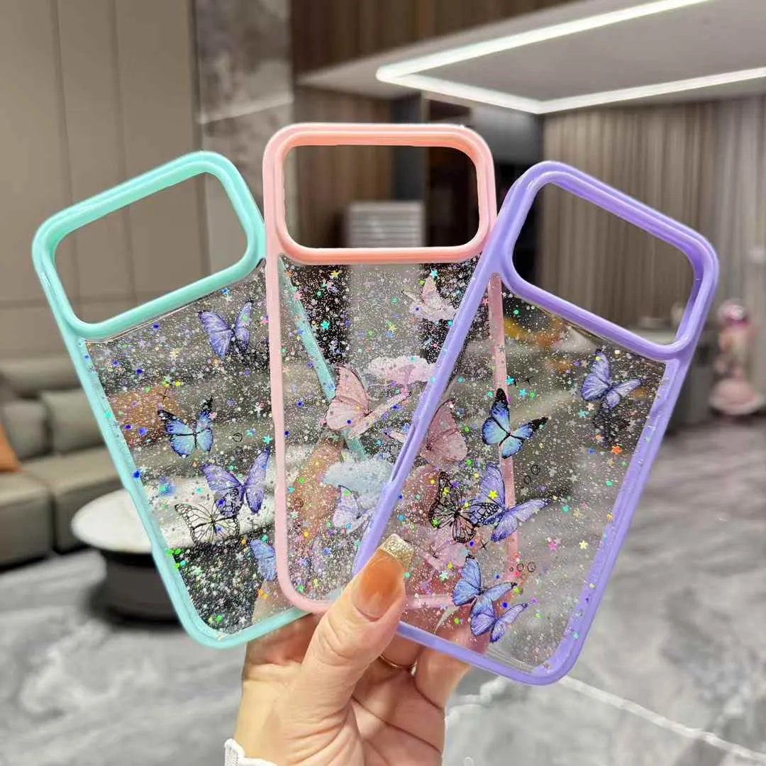 Cover Glitterata Laser Per IPhone 13 – Custodia Ibrida TPU + Acrilico, Antiurto, Ricarica Wireless