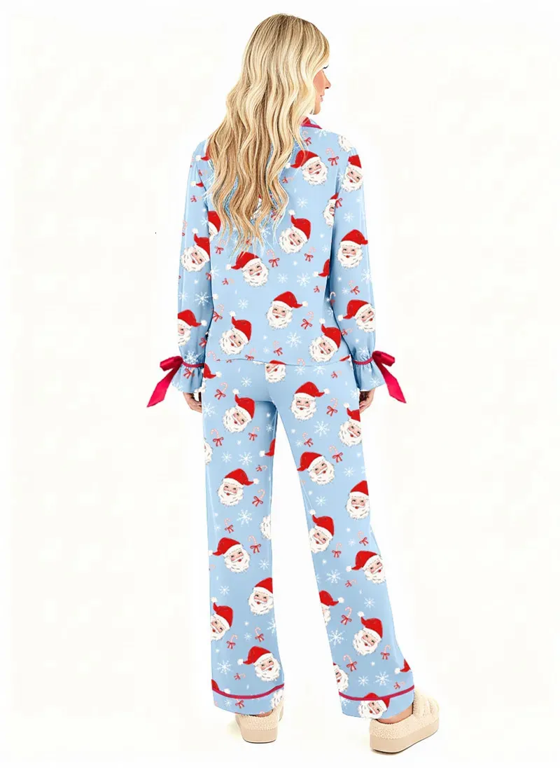Hirigin Christmas Pajamas for Women Long Sleeve Shirt and Pants Acrylic ...