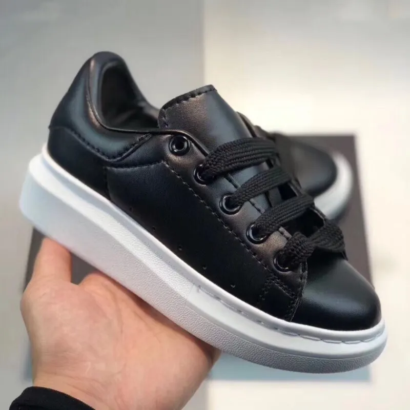 Kids PU Leather Low Top Sneakers - Platform Walking Shoes For Boys And Girls