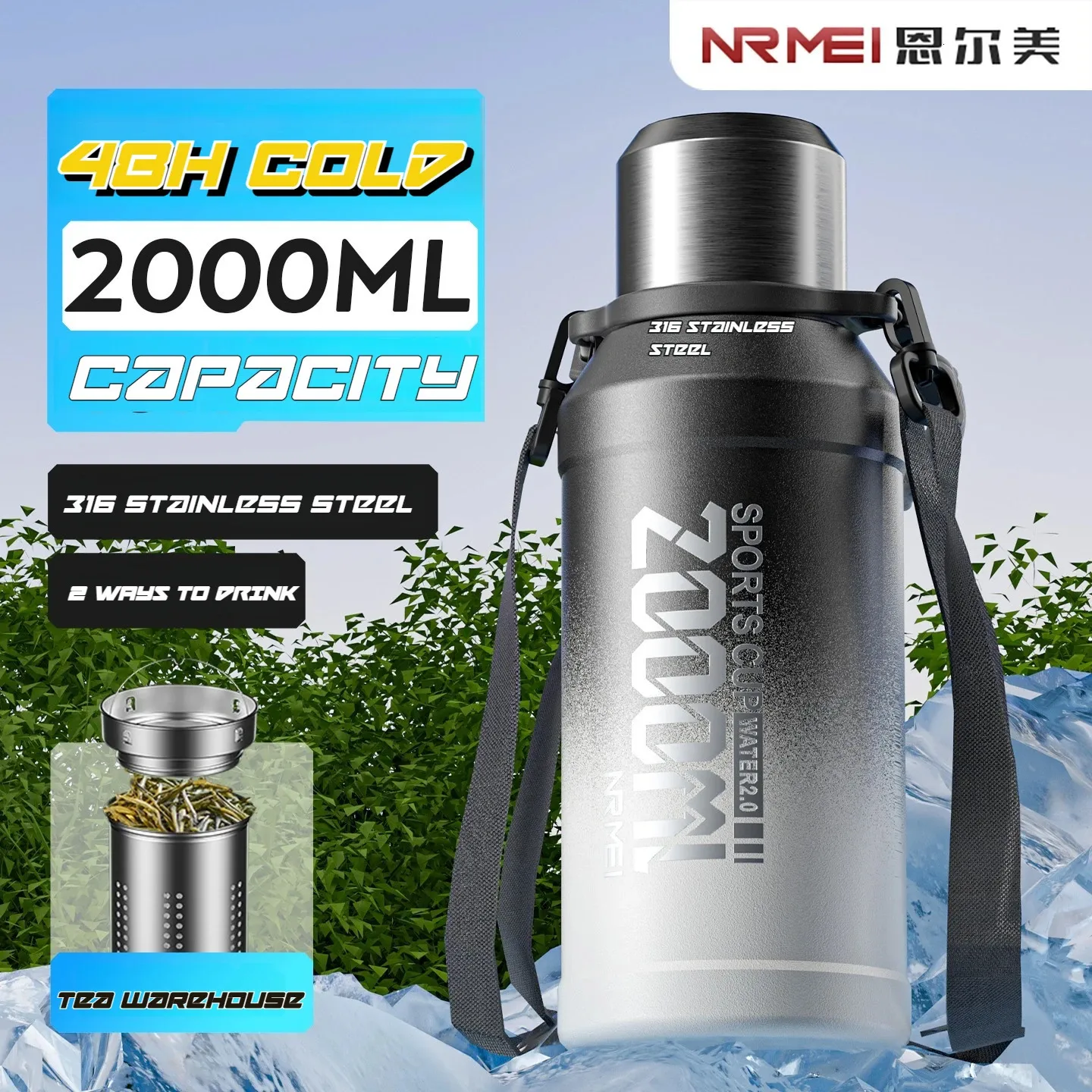 a thermo bottle 32oz Insulated Bottle White / Standard Lid