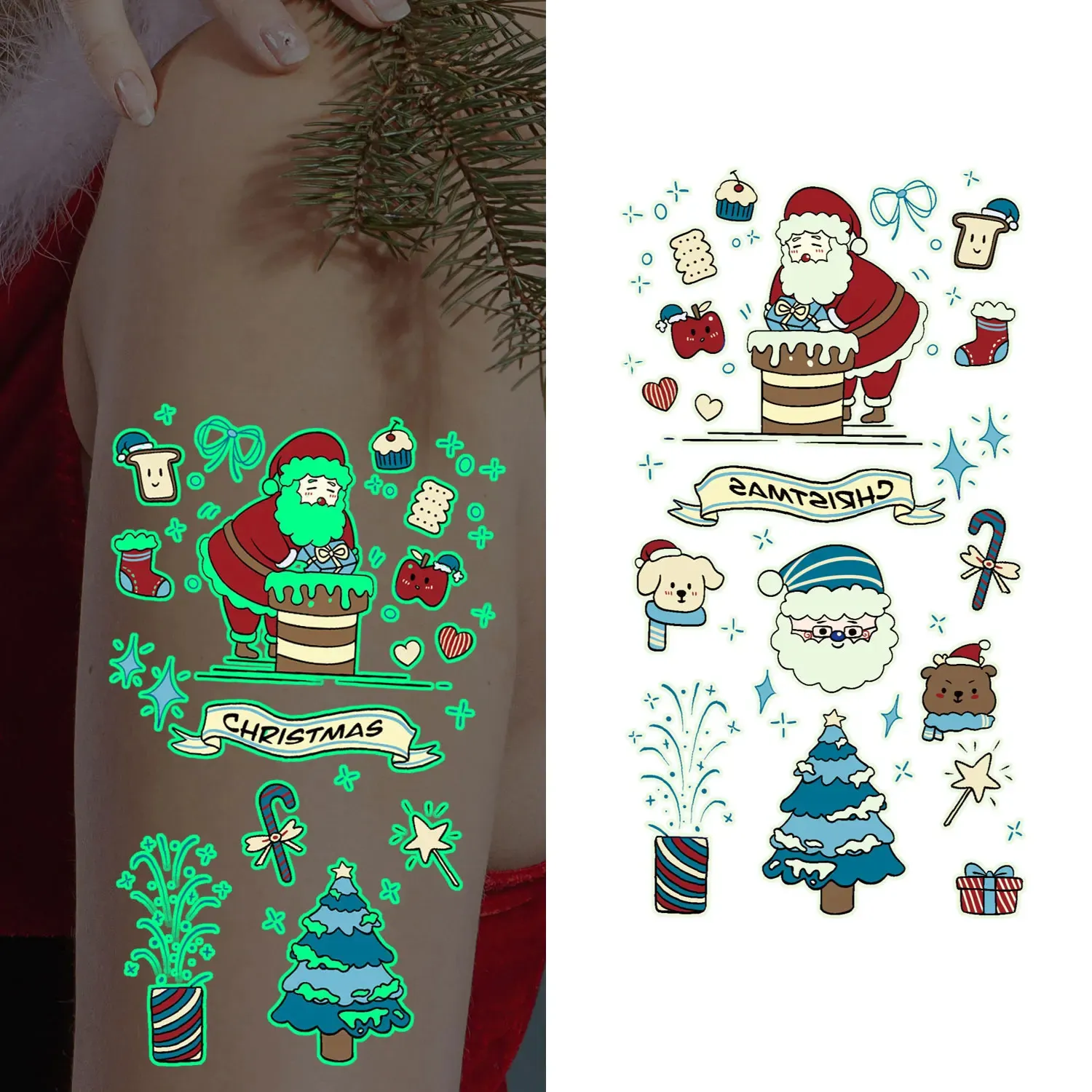 Regali Natale 2024 Offerte Per Bambini Tatuaggi Luminosi Di Natale Leesgel – 68 Fogli Con 408 Disegni Per Bambini, Perfetti Per Calendari Dell'Avvento E Feste Adesivi Brillanti Natale Bambini