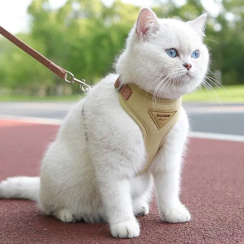 Breathable Luxury Cat Harness Leash Set Adjustable Reflective Vest ...
