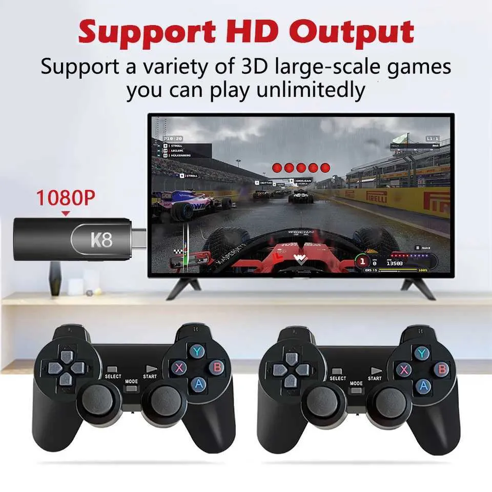 GAME STICK 4K ULTRA HD – EMUELEC 4.3 🔥 Console de jeu rétro avec jusqu'à 40 000 jeux intégrés et 2 manettes sans fil Transformez votre télé en station de jeux