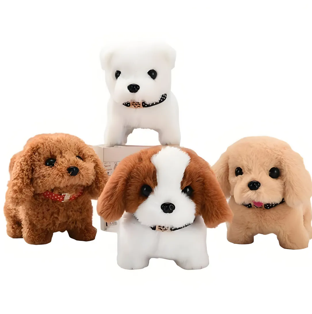 Interactive Plush Puppy Toy That Walks and Barks Battery Operated Pet Dog Doll for Kids, Animated Stuffed Animal, Great Gift for Toddlers