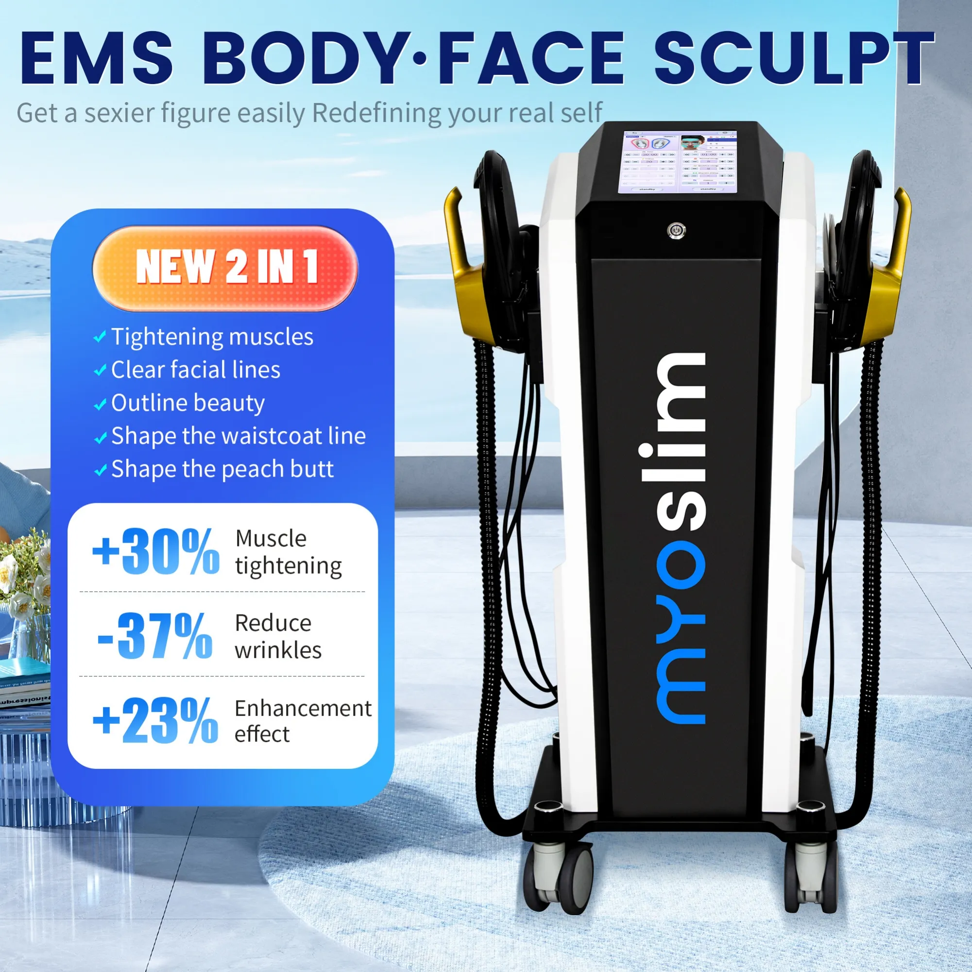 美品【Slim Line II】中古EMS Myoslim RF Body And Face Slimming EMS Stimulator  From