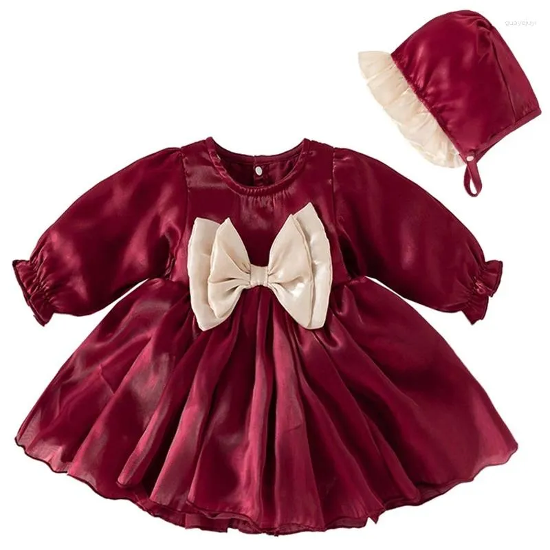 Baby Girl Red Bow Cotton Long Sleeve Knee-Length Princess Dress for First  Birthday Spring Fall Ages 0-1 from Dhgate Girl's Dresses - price 36.83