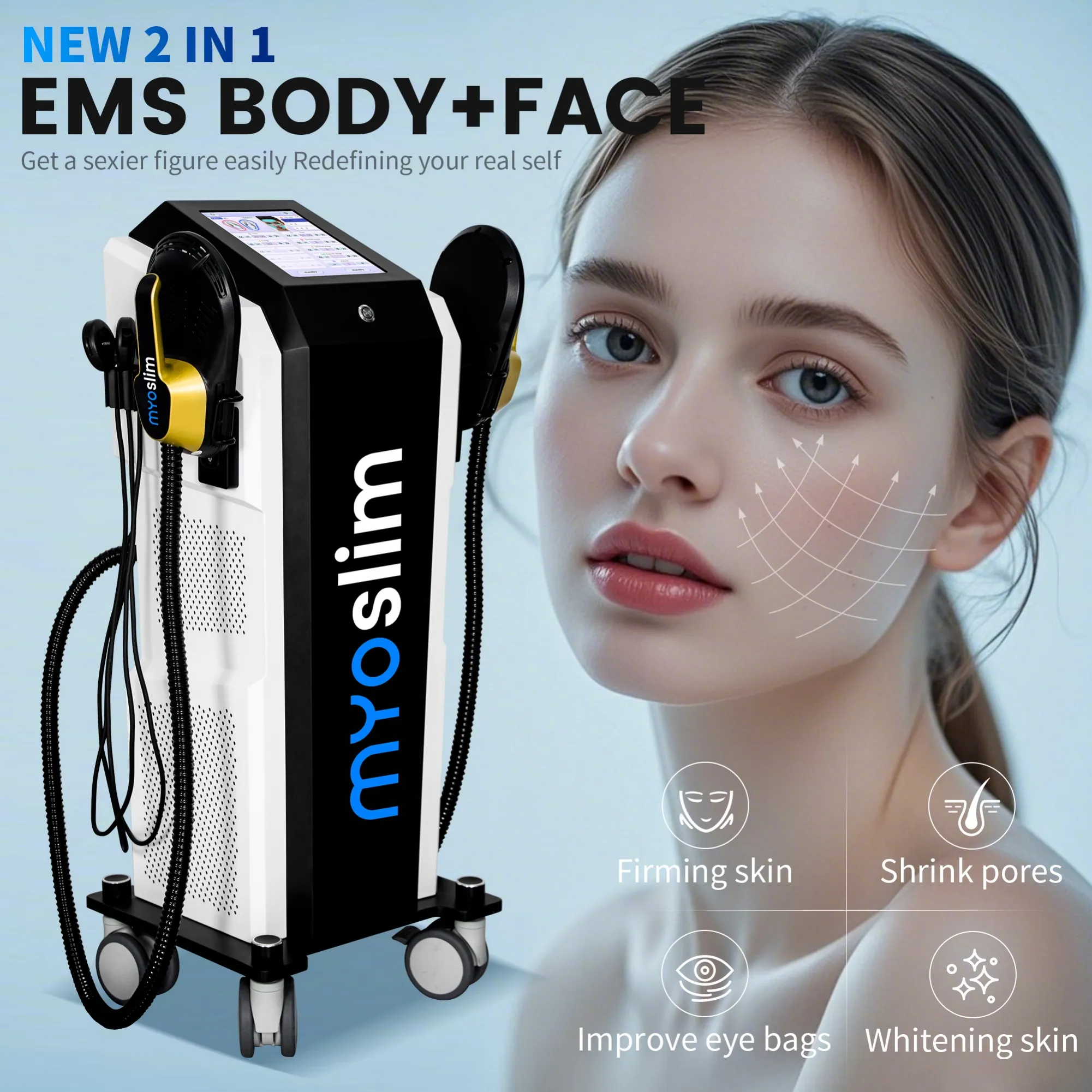 Myoslim RF Body And Face Slimming EMS Stimulator  From
