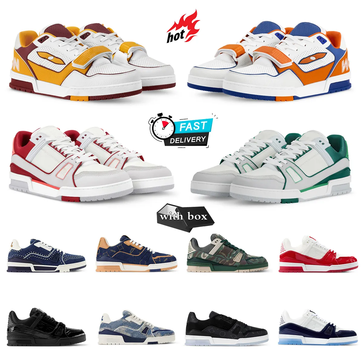 Wholesale Designer Trainer Series Sneakers Genuine Calfskin Leather ...