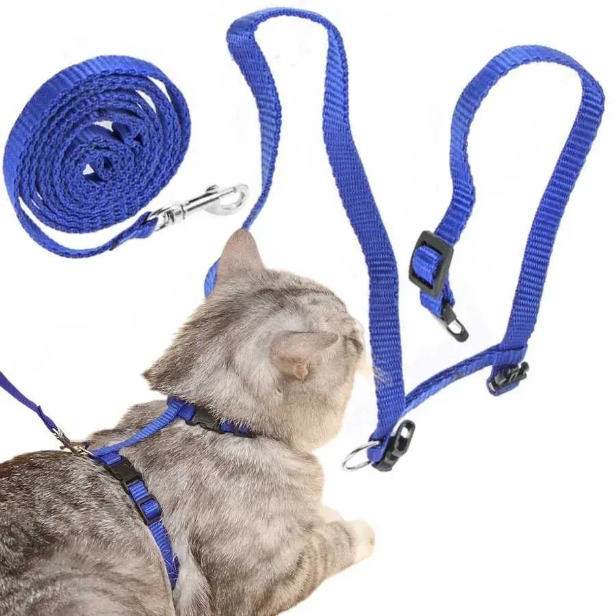 Cat Harness Leash H-Style Escape-Proof Nylon Vest with Adjustable ...