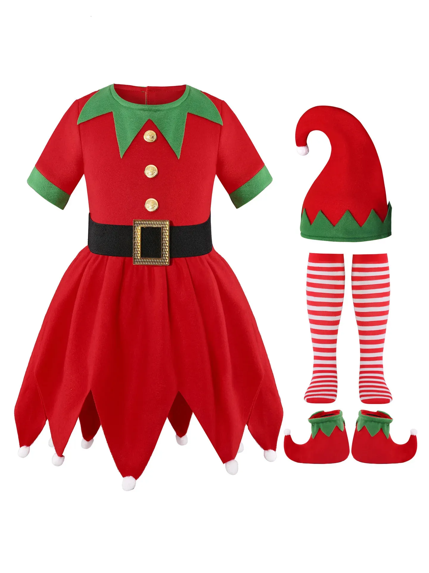 Costume da Elfo di Natale Aiutante di Babbo Natale per donna