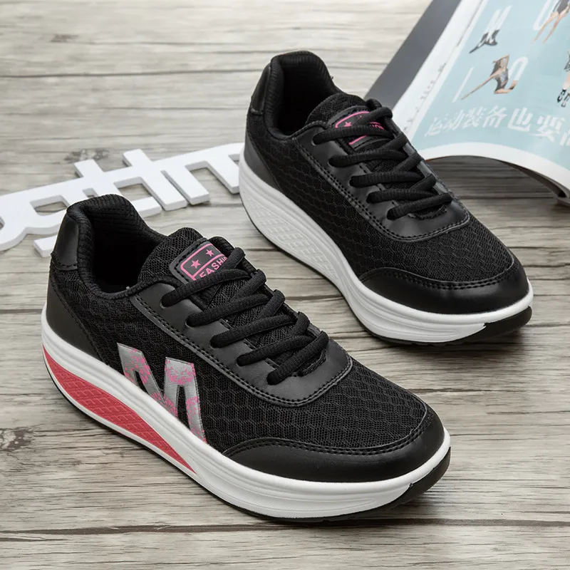 Women S Sports Rocking Travel Outdoor Mesh Sponge Cake Single Shoes Ddmysaturn_voghion.com