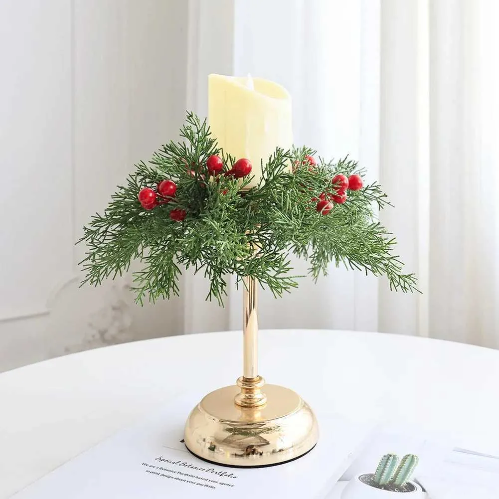 Ghirlanda Da Candeliere In Pino Effetto Naturale Bacche Rosse Decorazione Natalizia Da Porta Da 8,53 € | DHgate