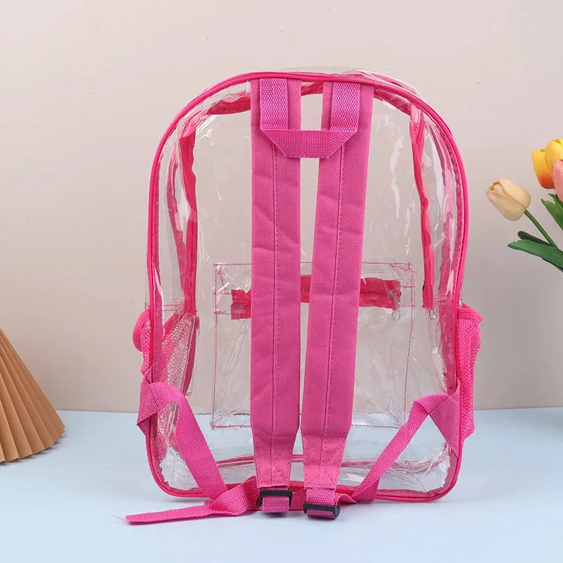 Zaino sportivo in PVC trasparente per esterni, fitness, viaggi casual, visibile, estivo, da spiaggia, con custodia per cellulare, impermeabile._voghion.com