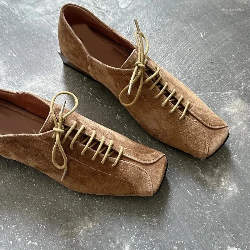 Dress Shoes Suede Square Toe Chunk Heel Genuine Leather Ladies Women Vintage  Loafers Casual Flats Mules Elegant Walk From Dh1103575564, $50.67 |  DHgate.Com