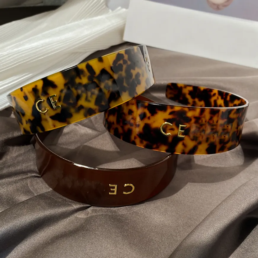 Leopard Print Resin Acrylic Headbands with Pearl and Diamond Stones for ...