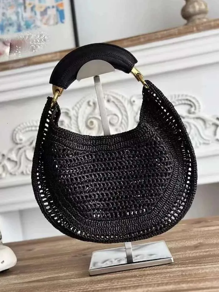 Klassische Strohtaschen für Damen, luxuriöse Designer-Handtasche im Retro-Stil, lässige Strandtasche mit Cut-Outs, Hobo-Tasche, Achseltasche_voghion.com