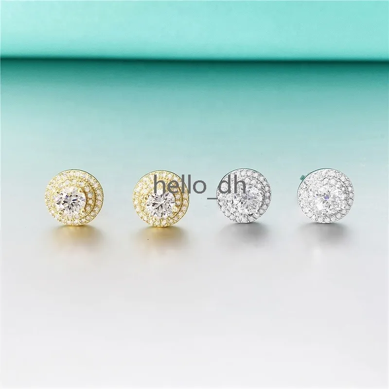 Orecchini Borchie Rotondi In Argento 925 Con Moissanite - 2.6ct, Stile Hip Hop, Tester Ghiaccio, Misura 9x9mm - Foto 2