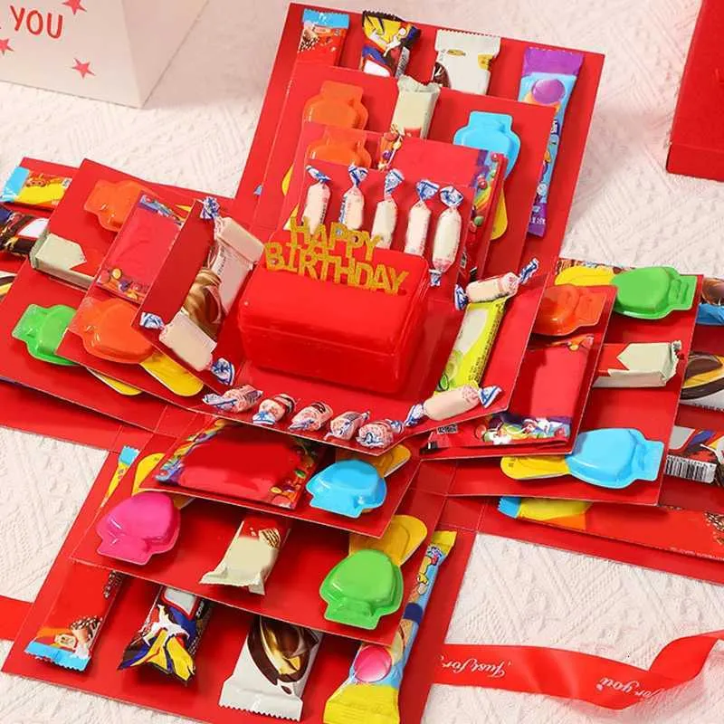 Surprise Explosion Box DIY Handmade Kraft Paper Snack Gift Box for ...