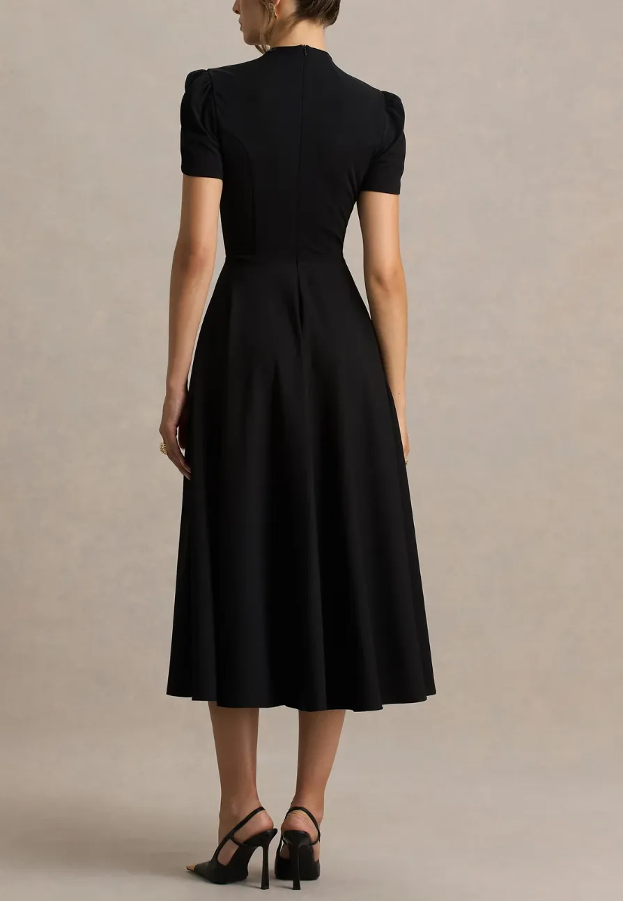 black polyester spandex dress Black Polyester & Spandex Ruched Maxi Vacation Dress by CILVR at Pernia's Pop Up Shop 2026