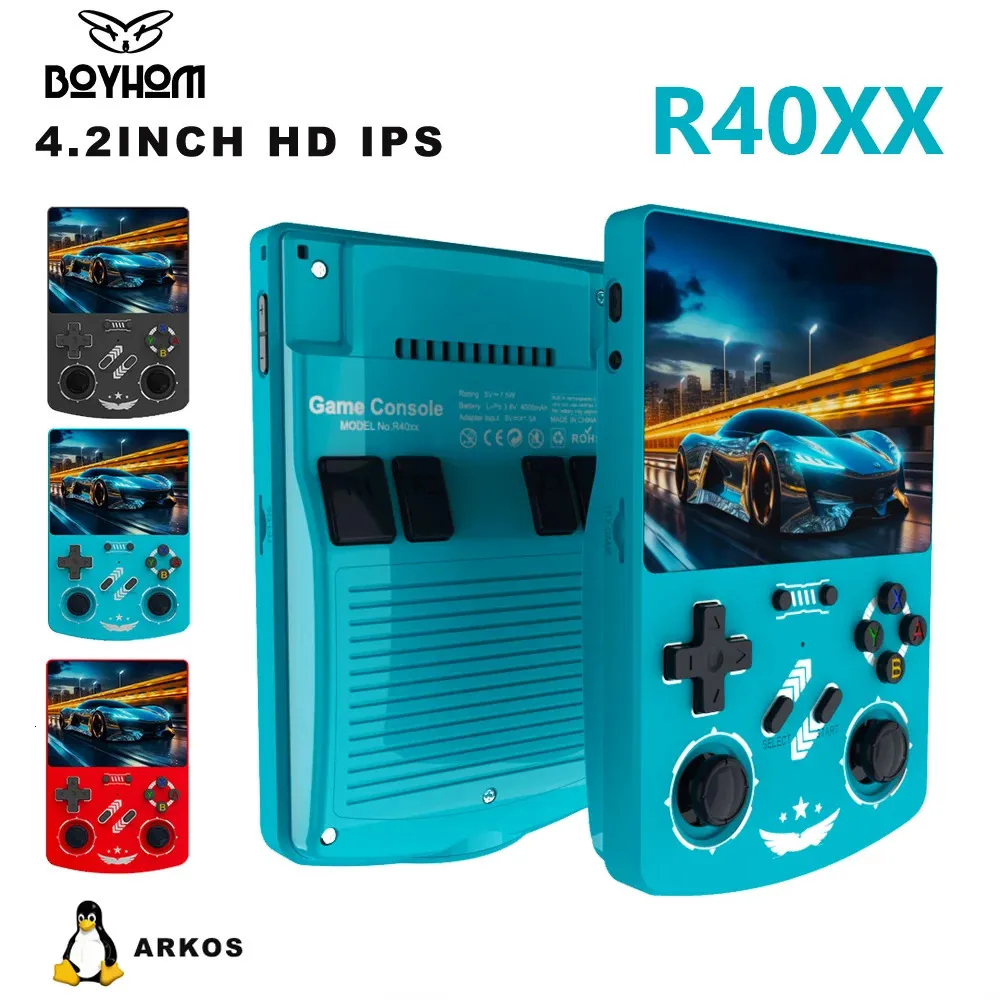 BOYHOM R40XX Handheld Linux Game Console 4.2 in IPS 4000mAh Battery ...