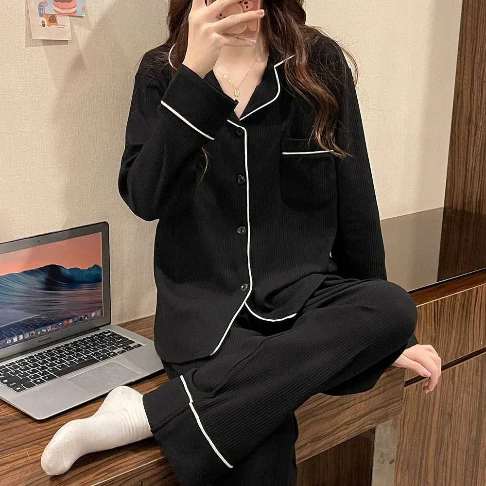 Women s Long Sleeve Pajamas Acrylic Knit Casual Nightgown and Cardigan ...
