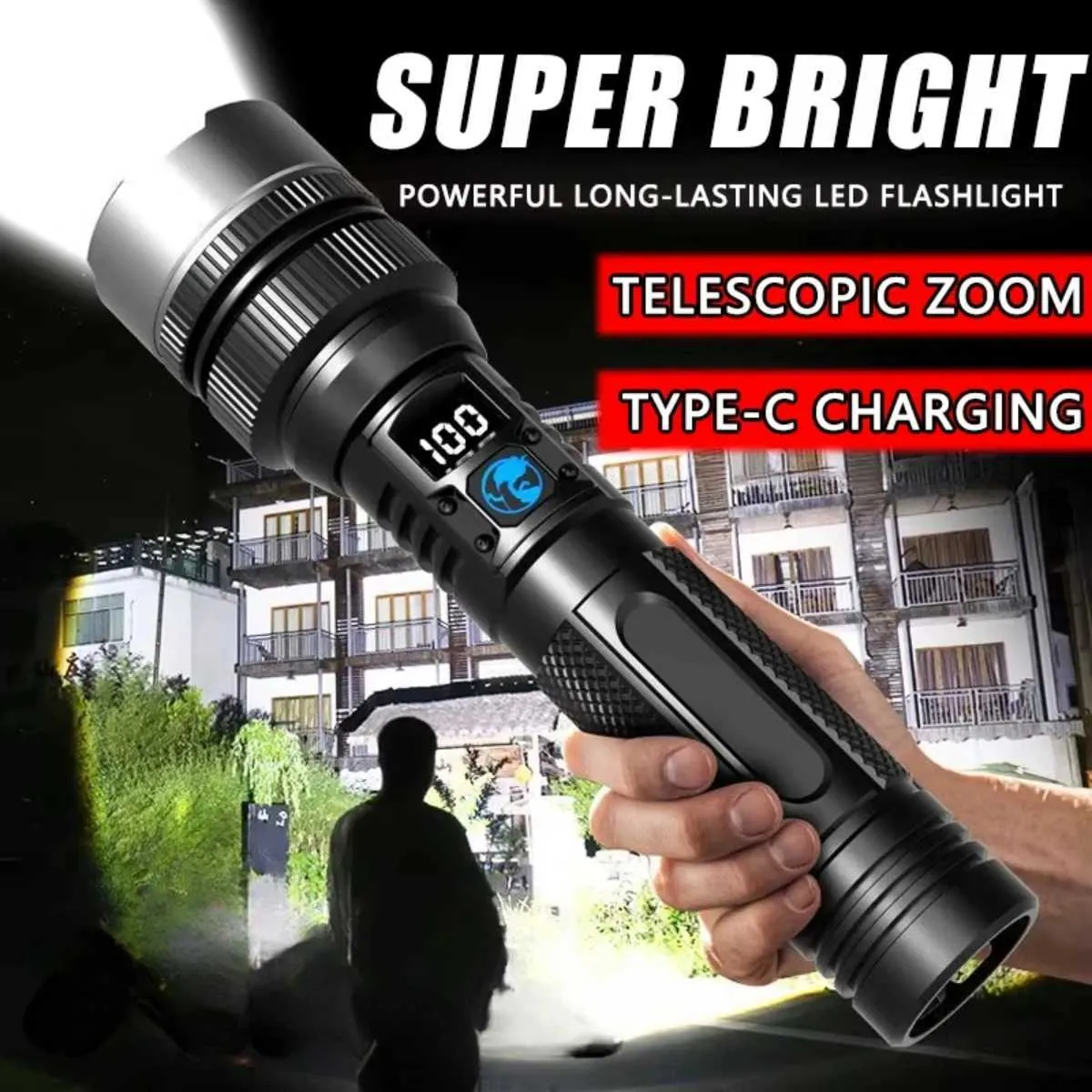Portable Tactical LED Flashlight WH-911 with 160 Lumens Brightness