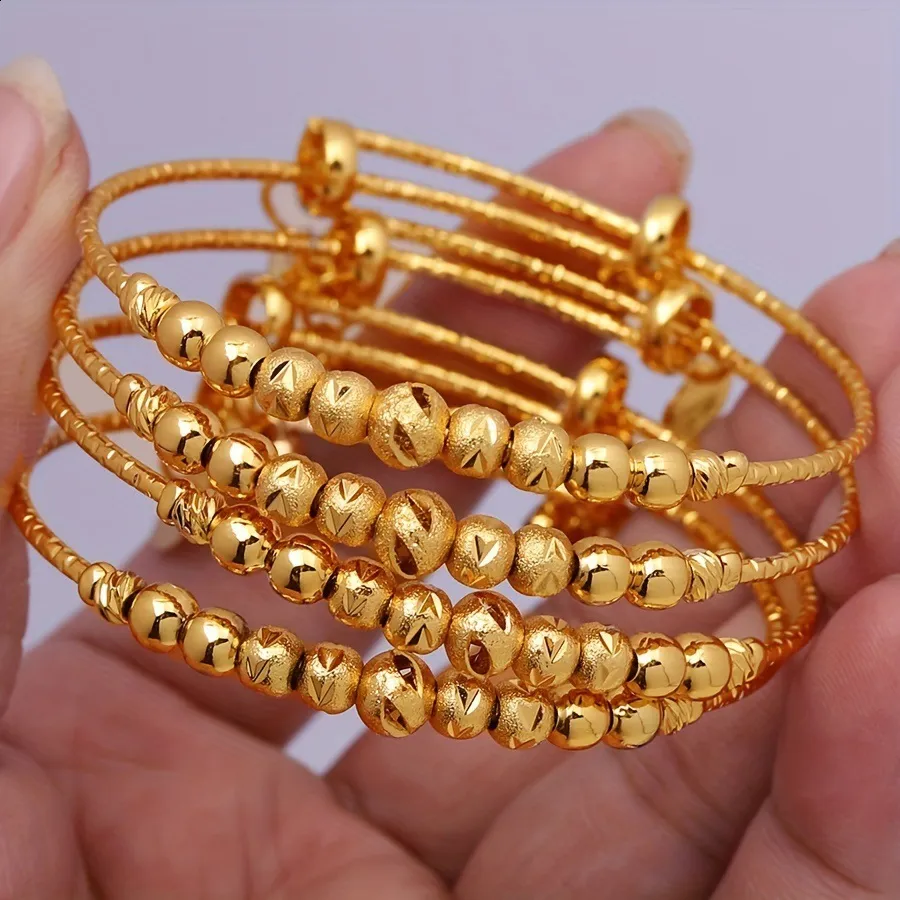Save Big on Bulk 24k Gold Plated Dubai Bangles 24K 4pcs Baby Bangles Ethnic  Gold Color Dubai Bangles Kids Bracelet Bracelet Dubai Bangles Child